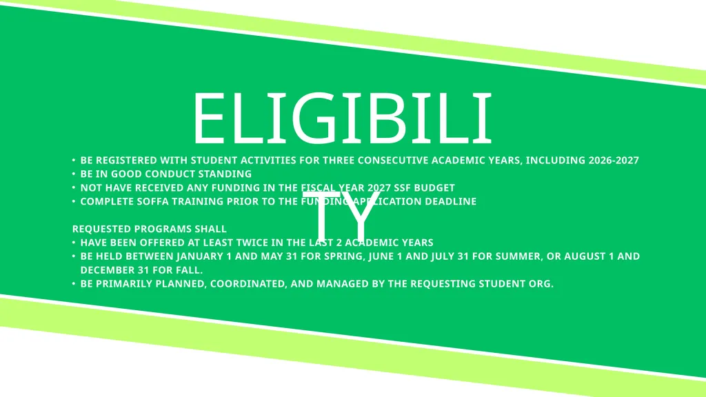 SOFFA FUNDING ELIGIBILITY BE REGISTERED WITH - slide 2 of 20