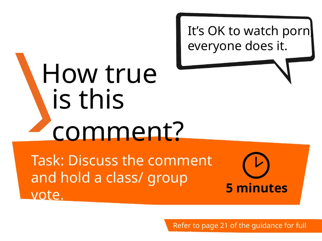 MYTH VS REALITY Online Pornography Lesson Plan - slide 5 of 21