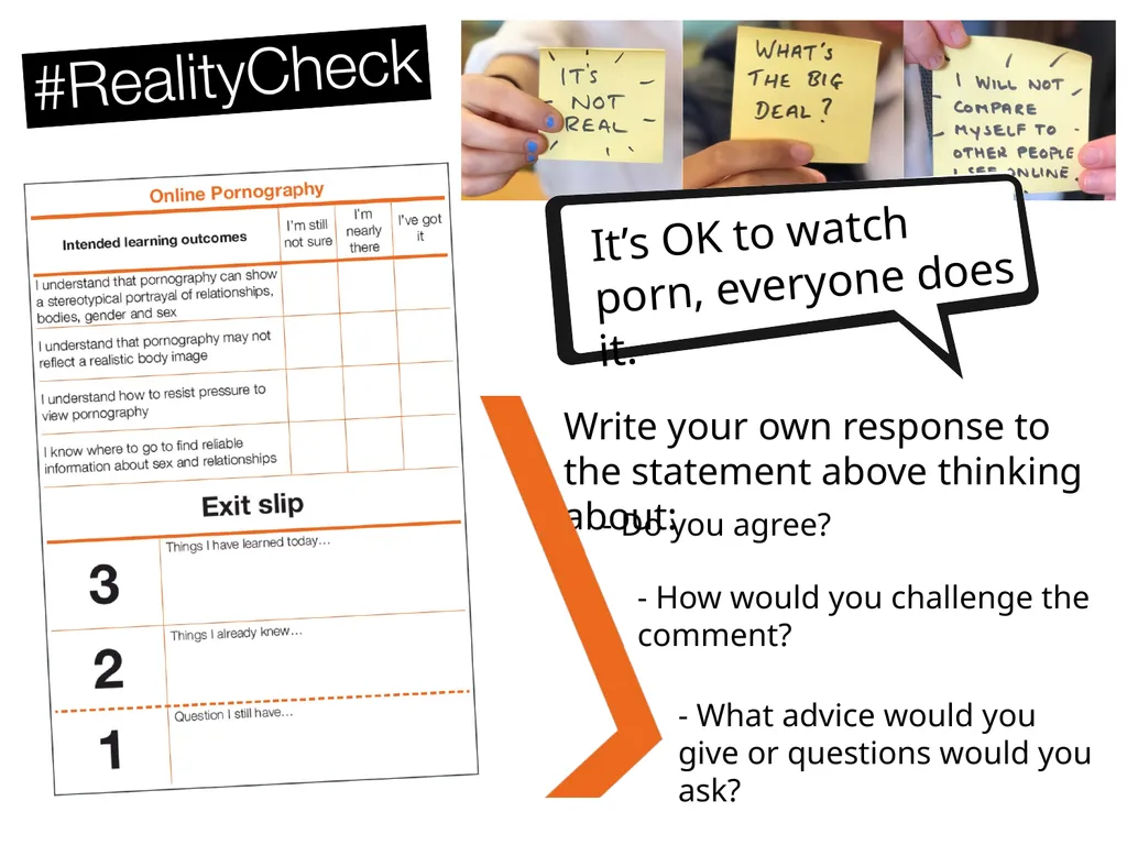 MYTH VS REALITY Online Pornography Lesson Plan - slide 19 of 21