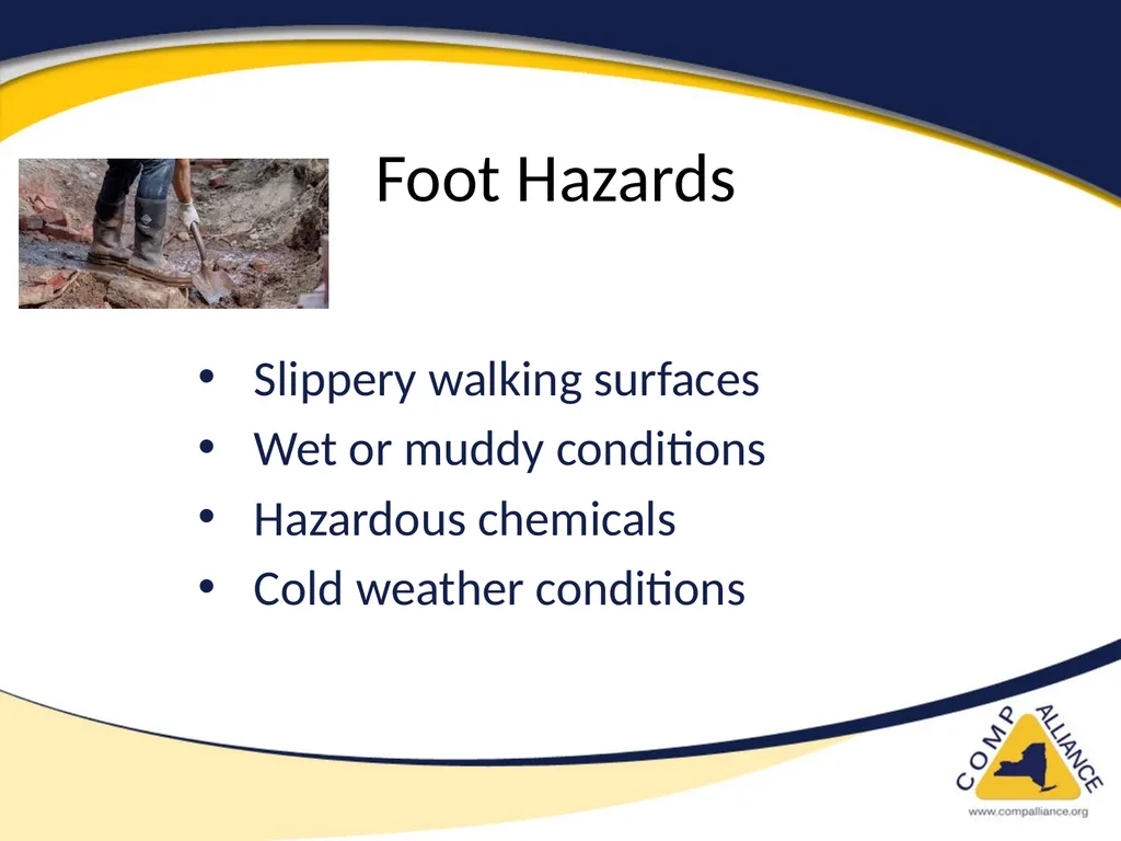Foot Safety Hazards Foot Hazards Falling objects - slide 3 of 9