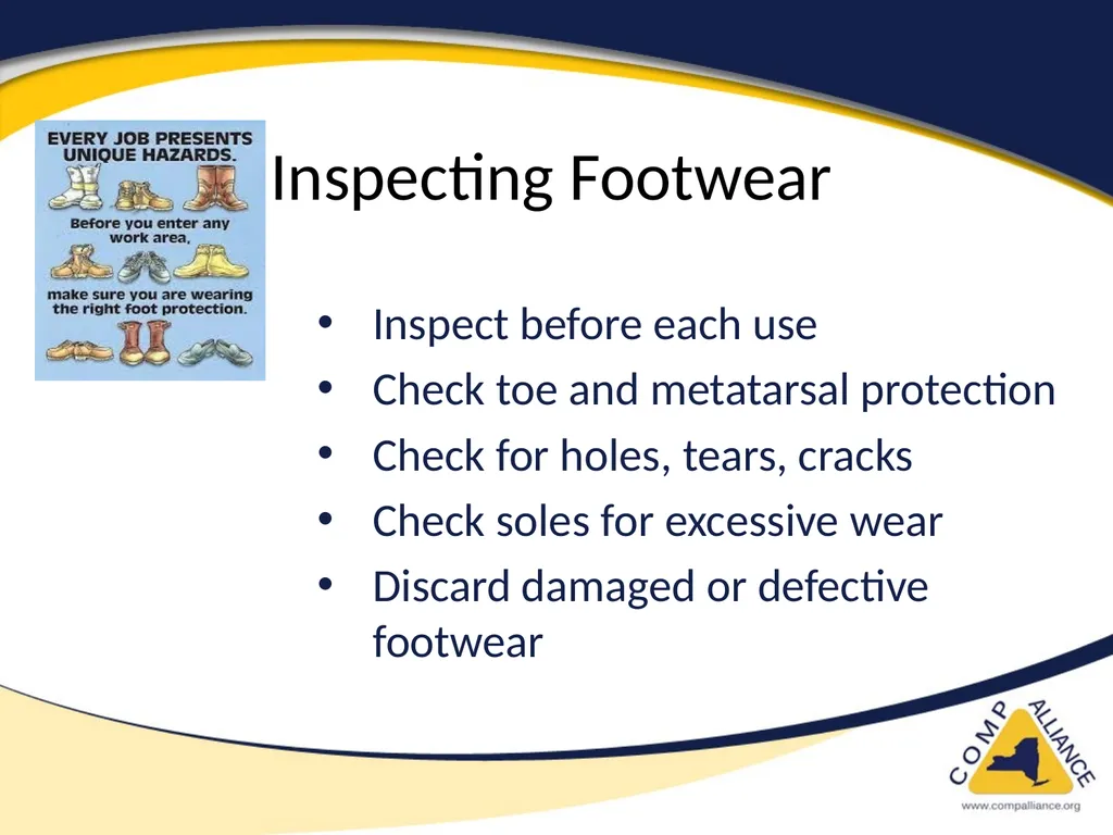 Foot Safety Hazards Foot Hazards Falling objects - slide 8 of 9