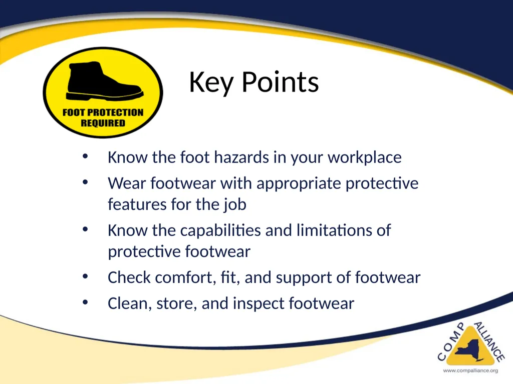 Foot Safety Hazards Foot Hazards Falling objects - slide 9 of 9