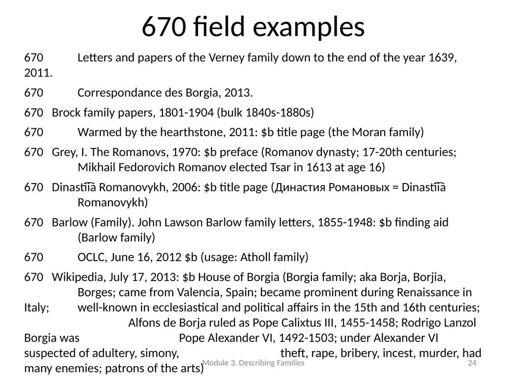 Describing Families Module 3 Module 3. Describing - slide 24 of 103