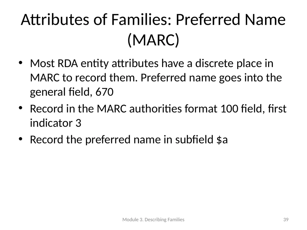 Describing Families Module 3 Module 3. Describing - slide 39 of 103