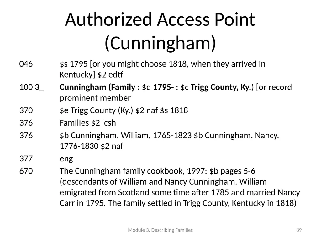 Describing Families Module 3 Module 3. Describing - slide 89 of 103