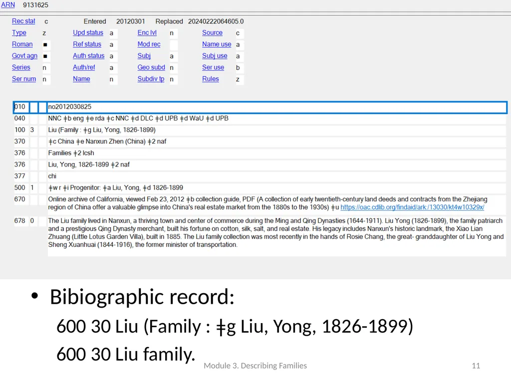 Describing Families Module 3 Module 3. Describing - slide 11 of 103