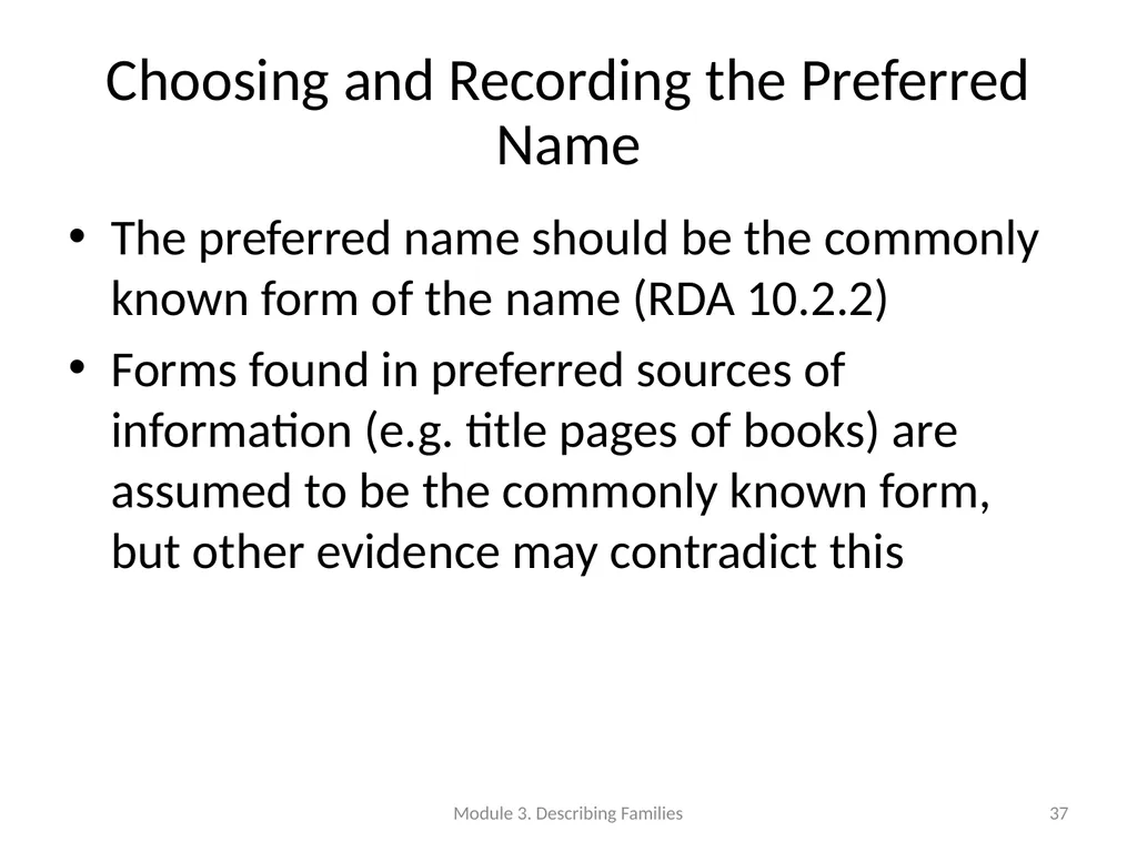 Describing Families Module 3 Module 3. Describing - slide 37 of 103