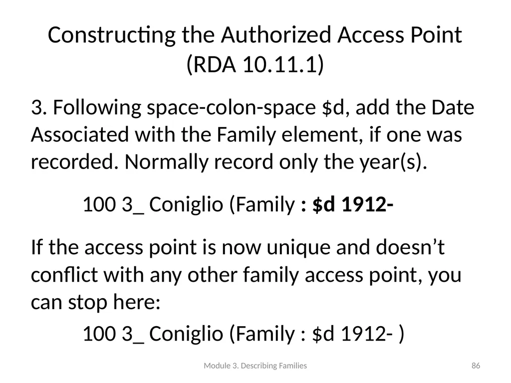 Describing Families Module 3 Module 3. Describing - slide 86 of 103