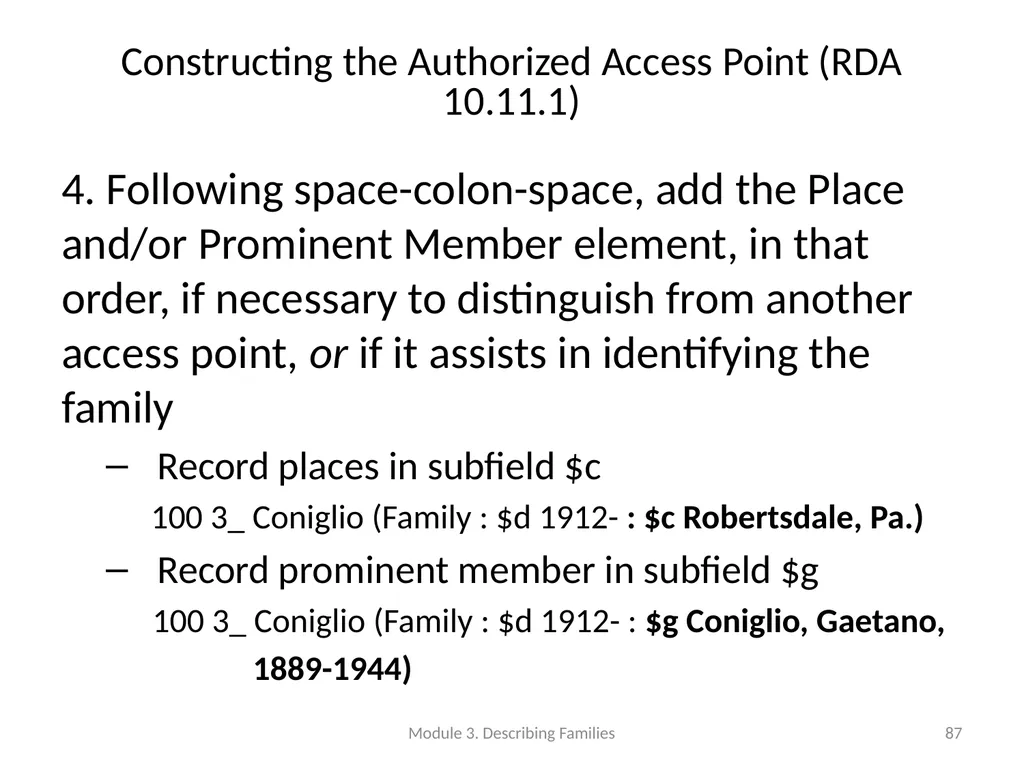 Describing Families Module 3 Module 3. Describing - slide 87 of 103