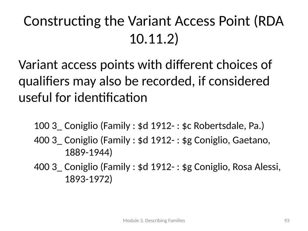 Describing Families Module 3 Module 3. Describing - slide 93 of 103