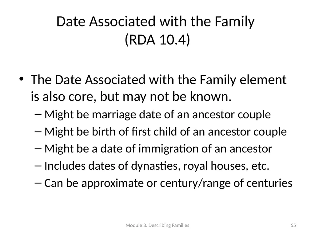 Describing Families Module 3 Module 3. Describing - slide 55 of 103