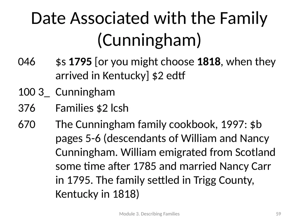 Describing Families Module 3 Module 3. Describing - slide 59 of 103
