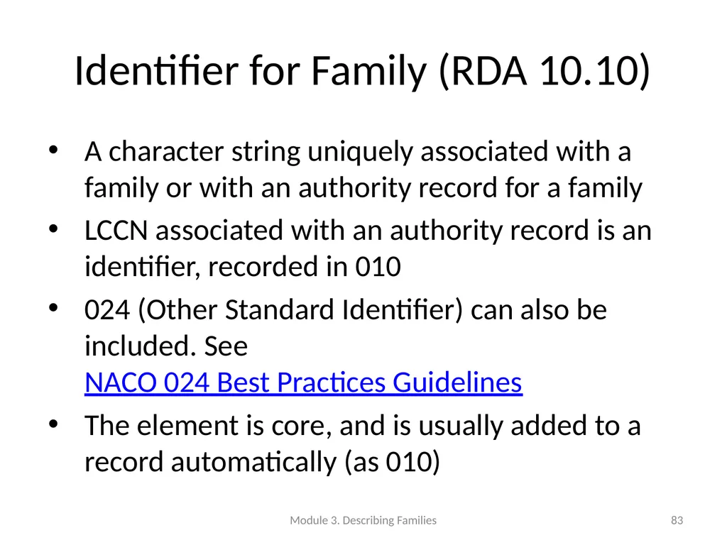 Describing Families Module 3 Module 3. Describing - slide 83 of 103
