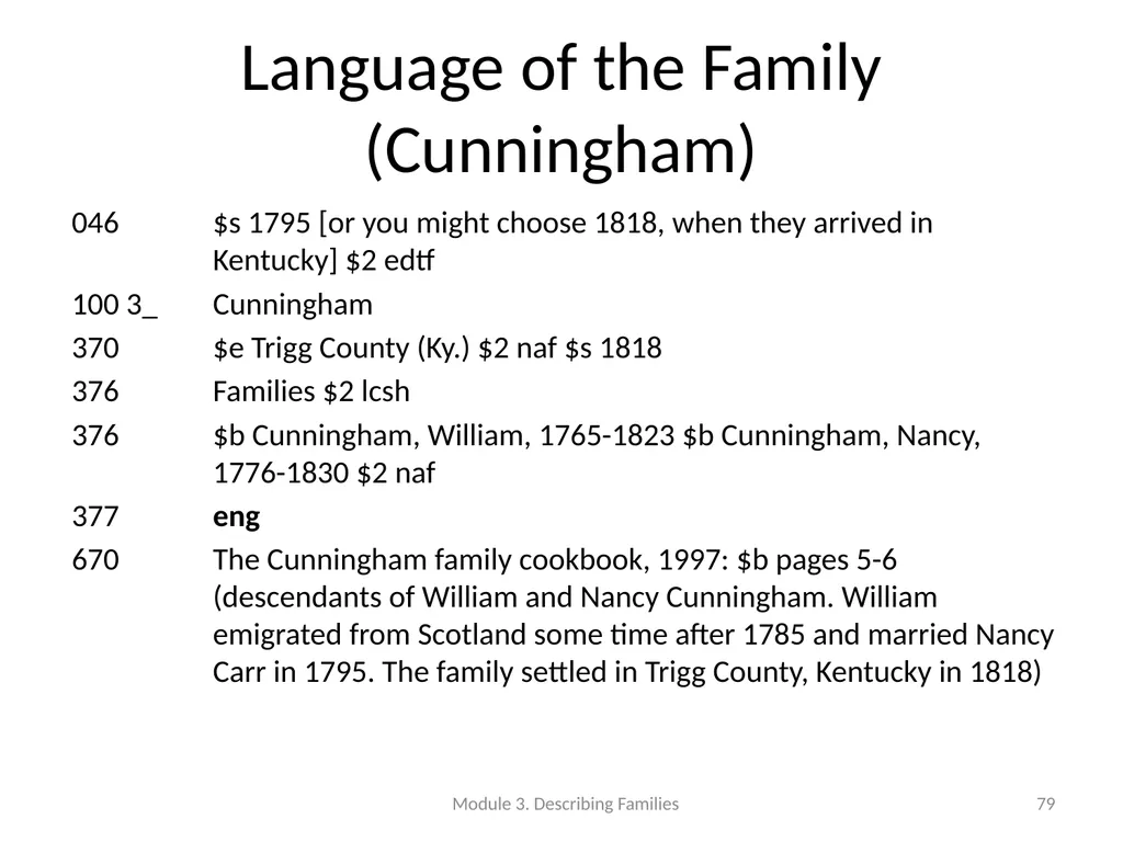 Describing Families Module 3 Module 3. Describing - slide 79 of 103