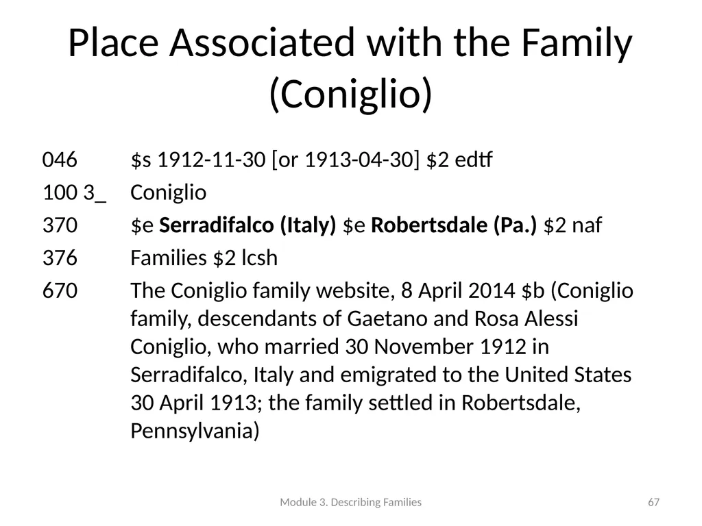 Describing Families Module 3 Module 3. Describing - slide 67 of 103