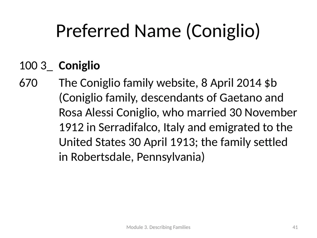 Describing Families Module 3 Module 3. Describing - slide 41 of 103