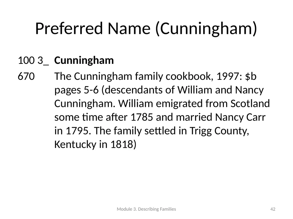 Describing Families Module 3 Module 3. Describing - slide 42 of 103