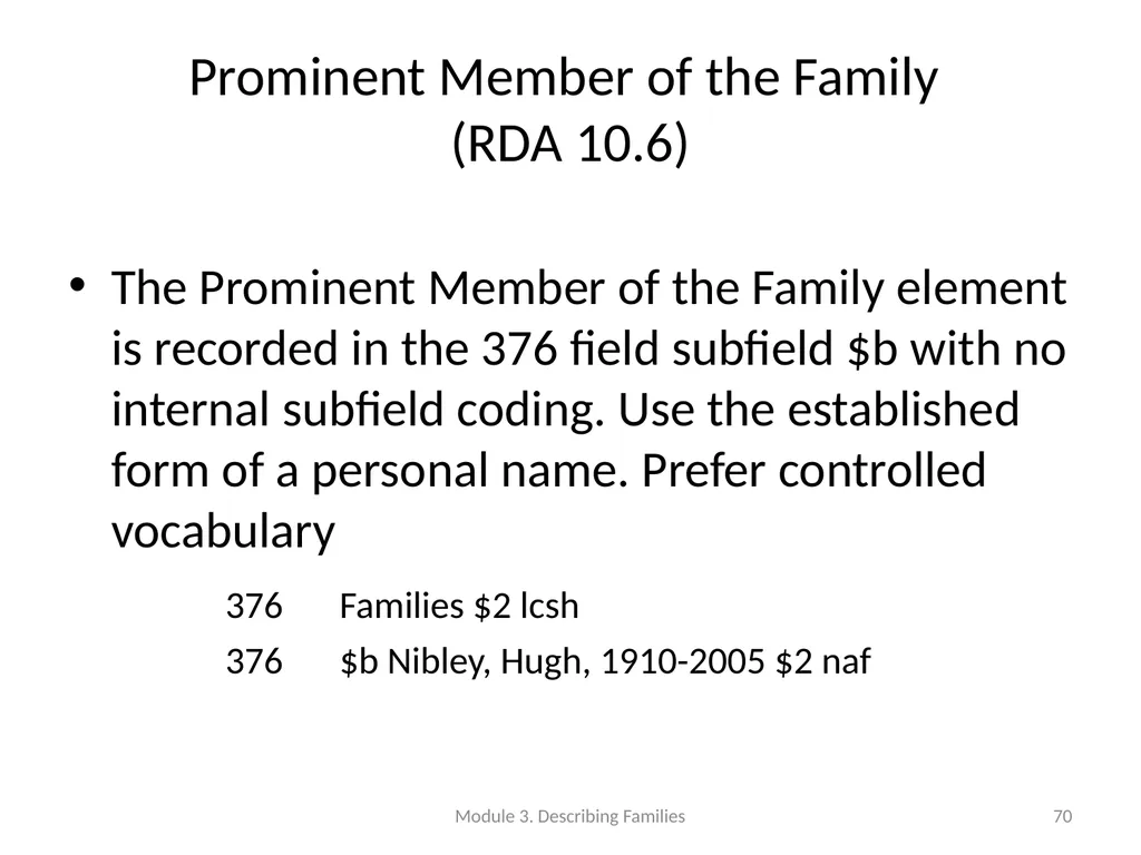 Describing Families Module 3 Module 3. Describing - slide 70 of 103