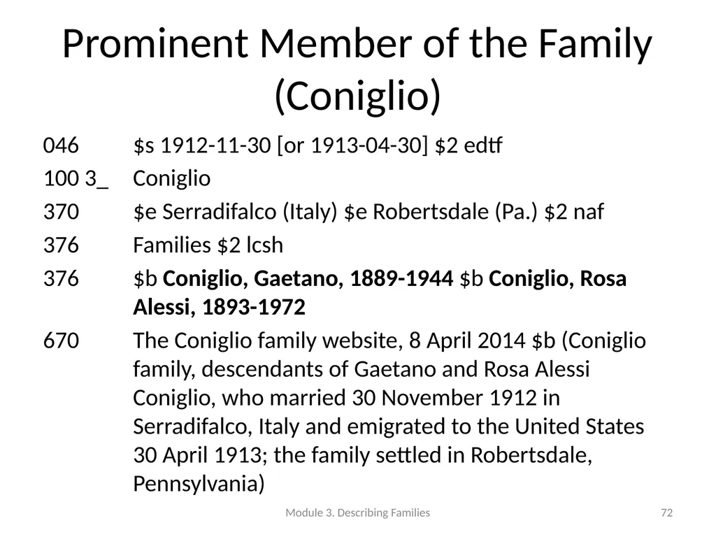 Describing Families Module 3 Module 3. Describing - slide 72 of 103