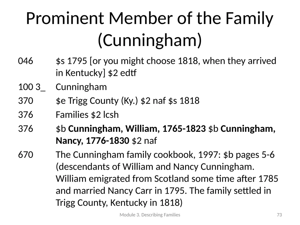 Describing Families Module 3 Module 3. Describing - slide 73 of 103