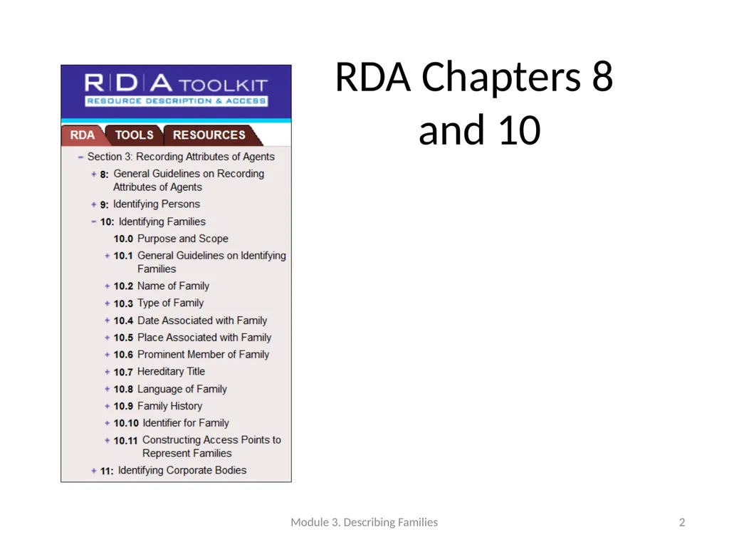 Describing Families Module 3 Module 3. Describing - slide 2 of 103