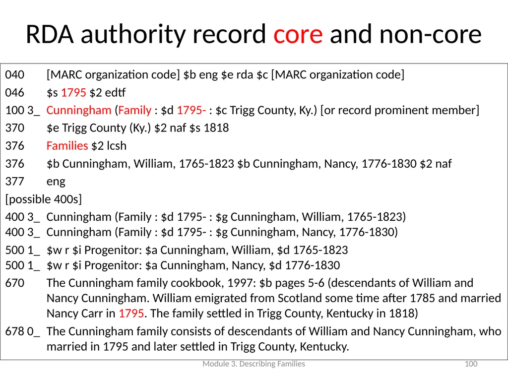 Describing Families Module 3 Module 3. Describing - slide 100 of 103