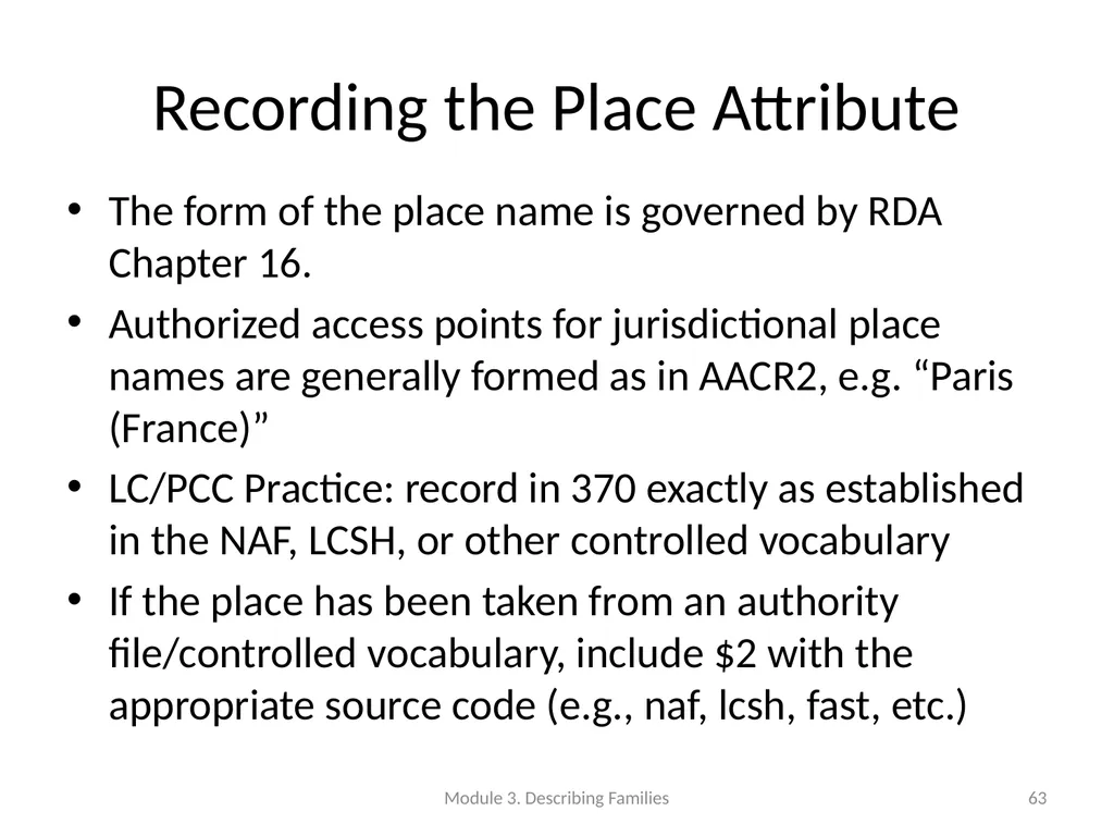 Describing Families Module 3 Module 3. Describing - slide 63 of 103