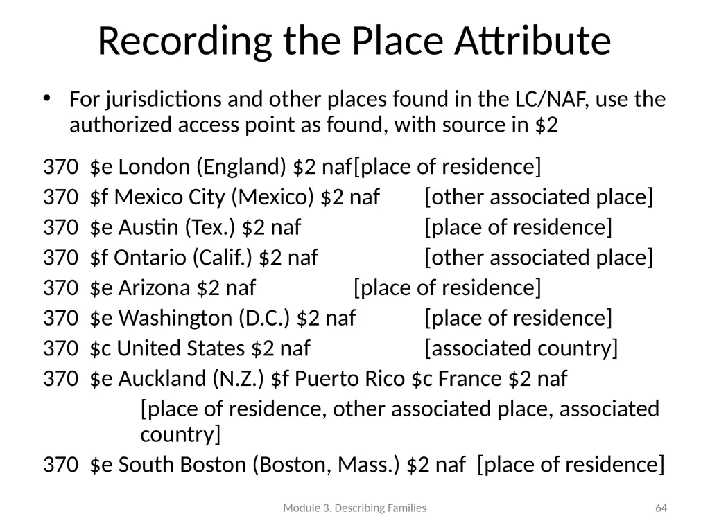 Describing Families Module 3 Module 3. Describing - slide 64 of 103