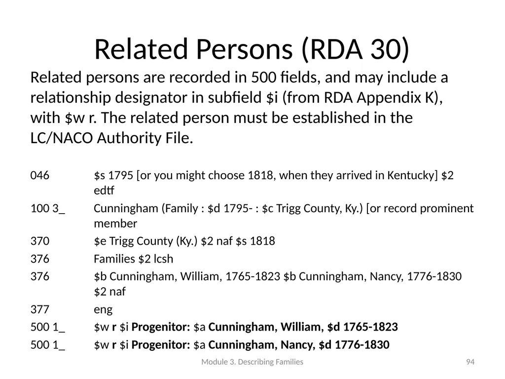 Describing Families Module 3 Module 3. Describing - slide 94 of 103