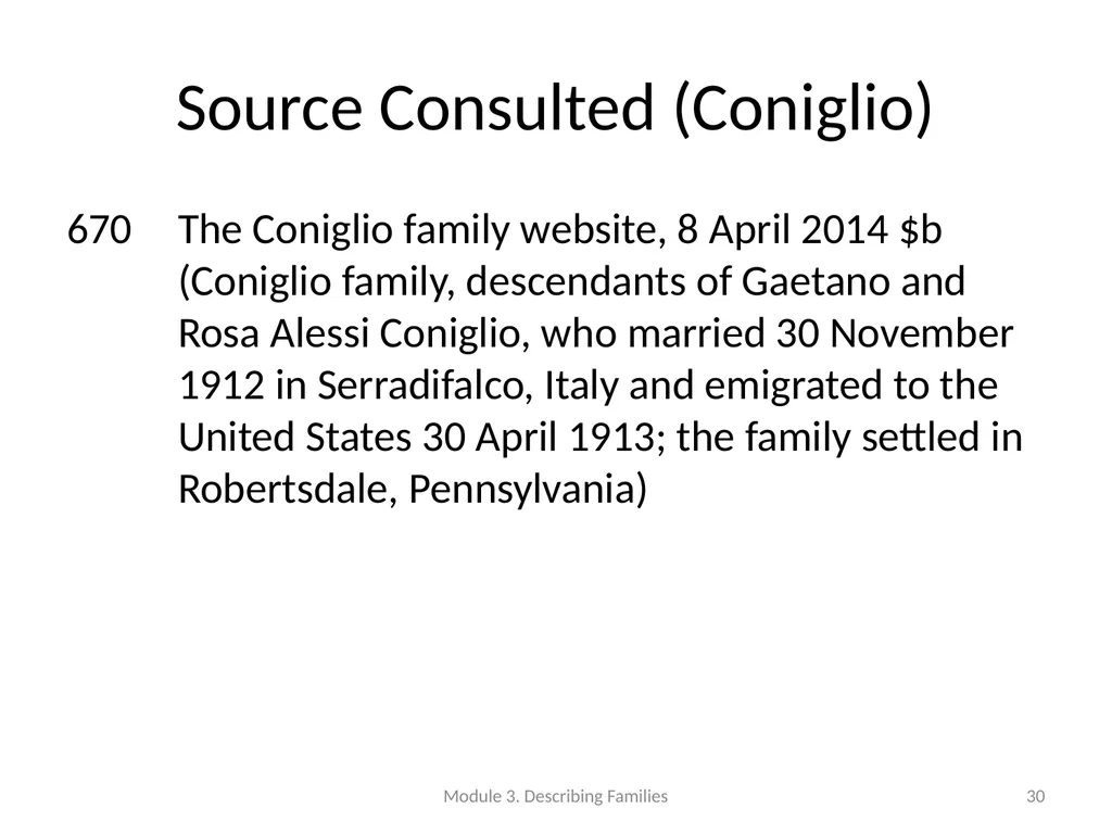 Describing Families Module 3 Module 3. Describing - slide 30 of 103