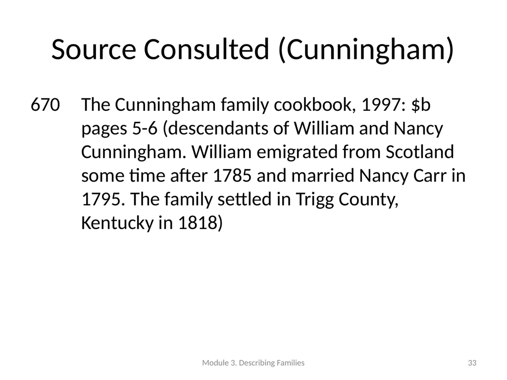 Describing Families Module 3 Module 3. Describing - slide 33 of 103