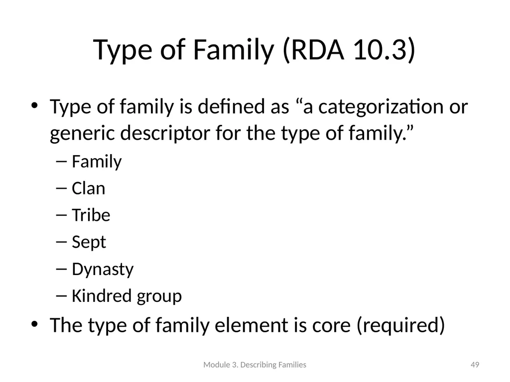 Describing Families Module 3 Module 3. Describing - slide 49 of 103