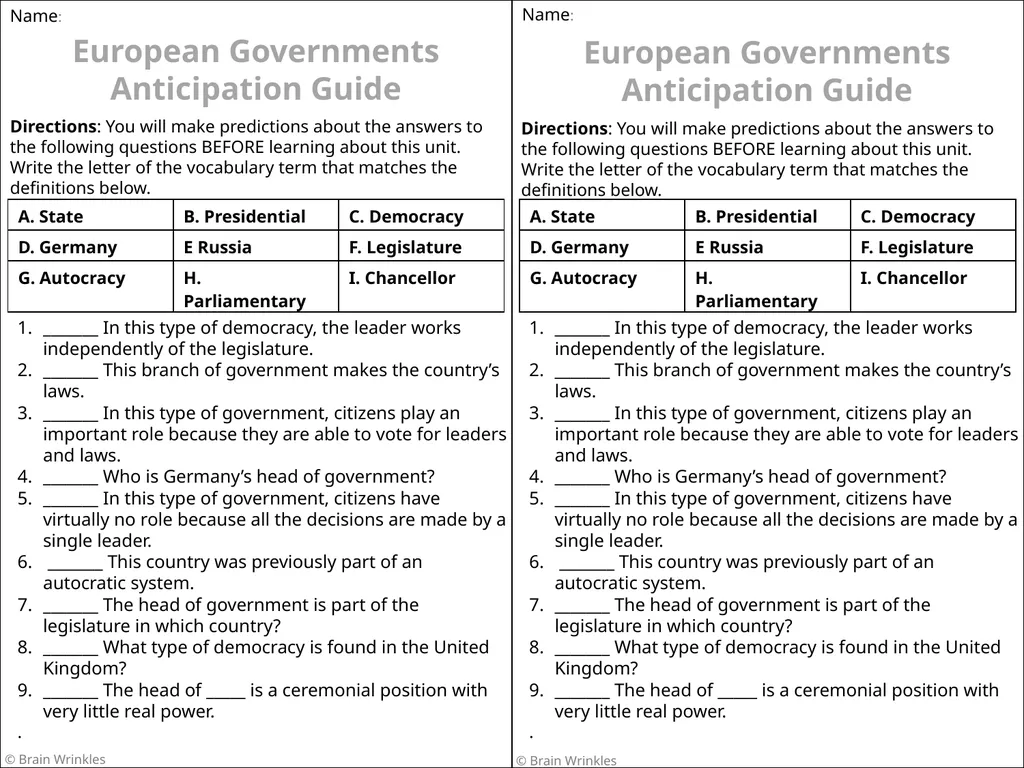 GOVERNMENTS Presentation, Graphic Organizers, & - slide 6 of 88