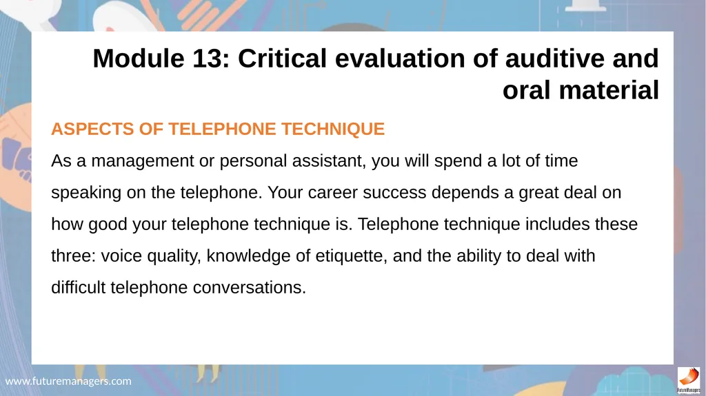 Communication N5 www.futuremanagers.com - slide 85 of 88