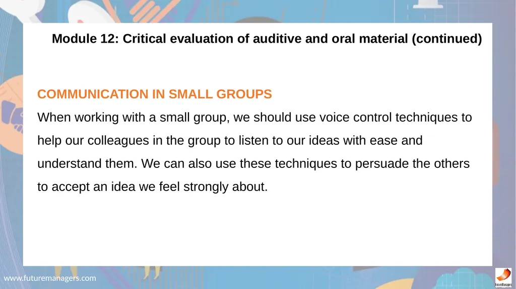 Communication N5 www.futuremanagers.com - slide 87 of 88
