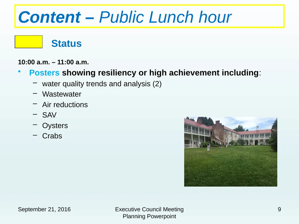 1 2016 Chesapeake Executive Council Planning Team - slide 9 of 23