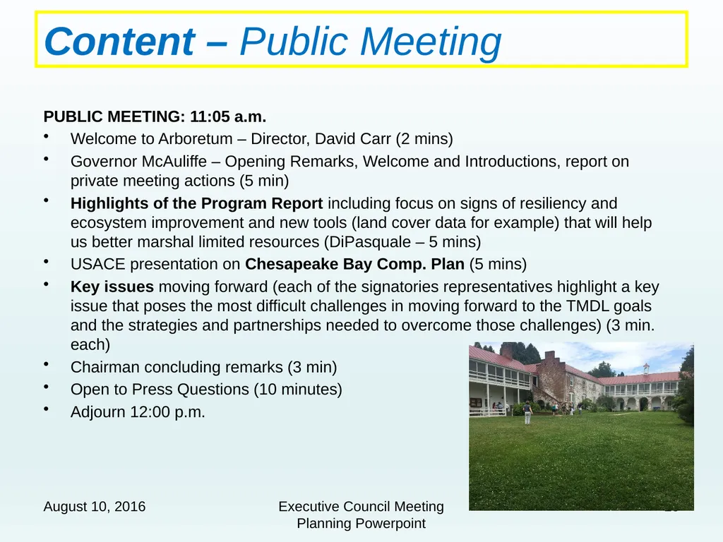 1 2016 Chesapeake Executive Council Planning Team - slide 10 of 23