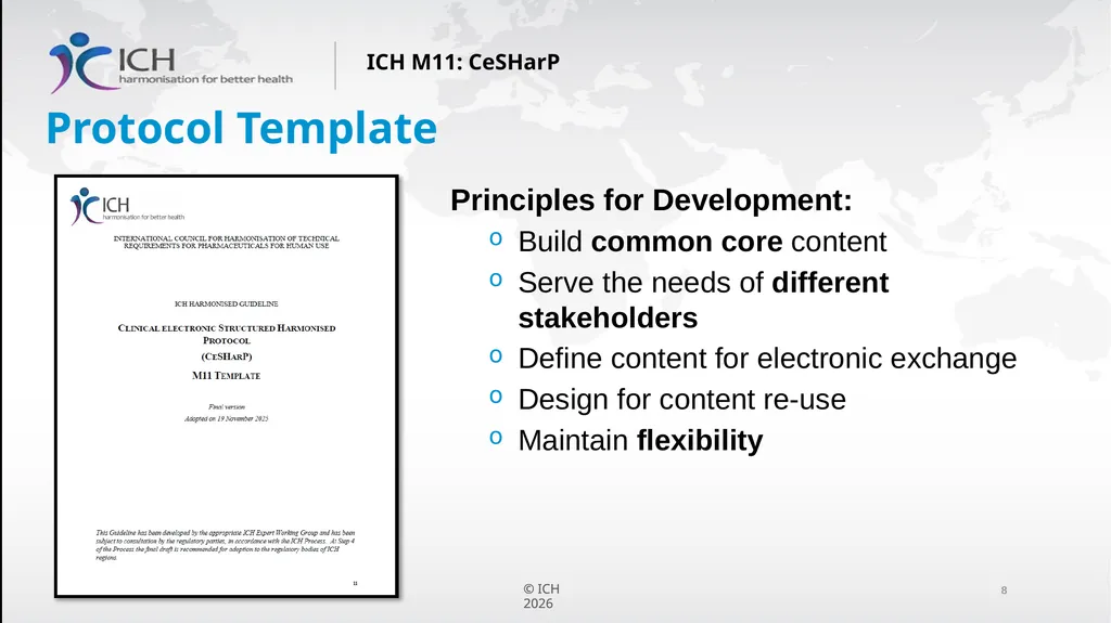 ICH M11: Clinical electronic Structured Harmonised - slide 8 of 16