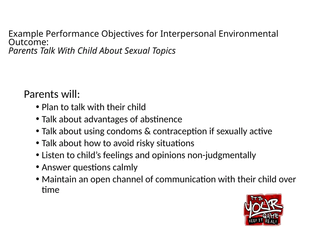 Intervention Mapping Step 2: Program Outcomes and - slide 37 of 45