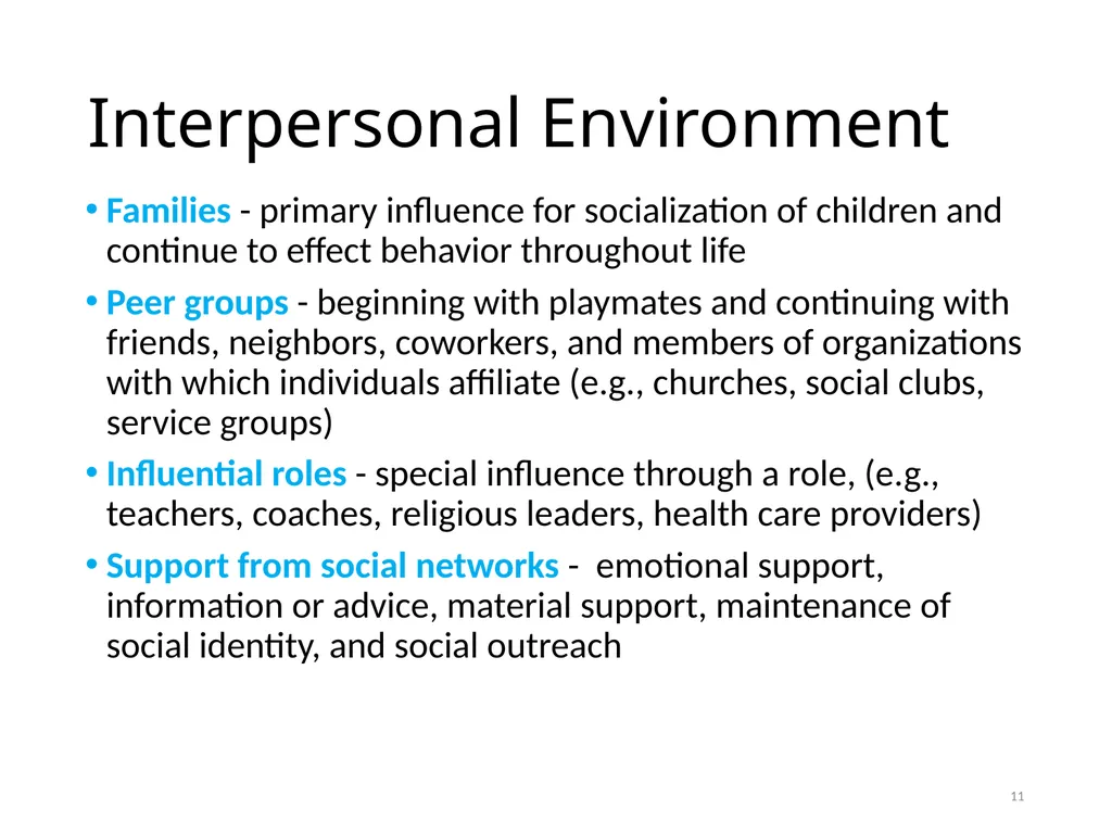 Intervention Mapping Step 2: Program Outcomes and - slide 11 of 45