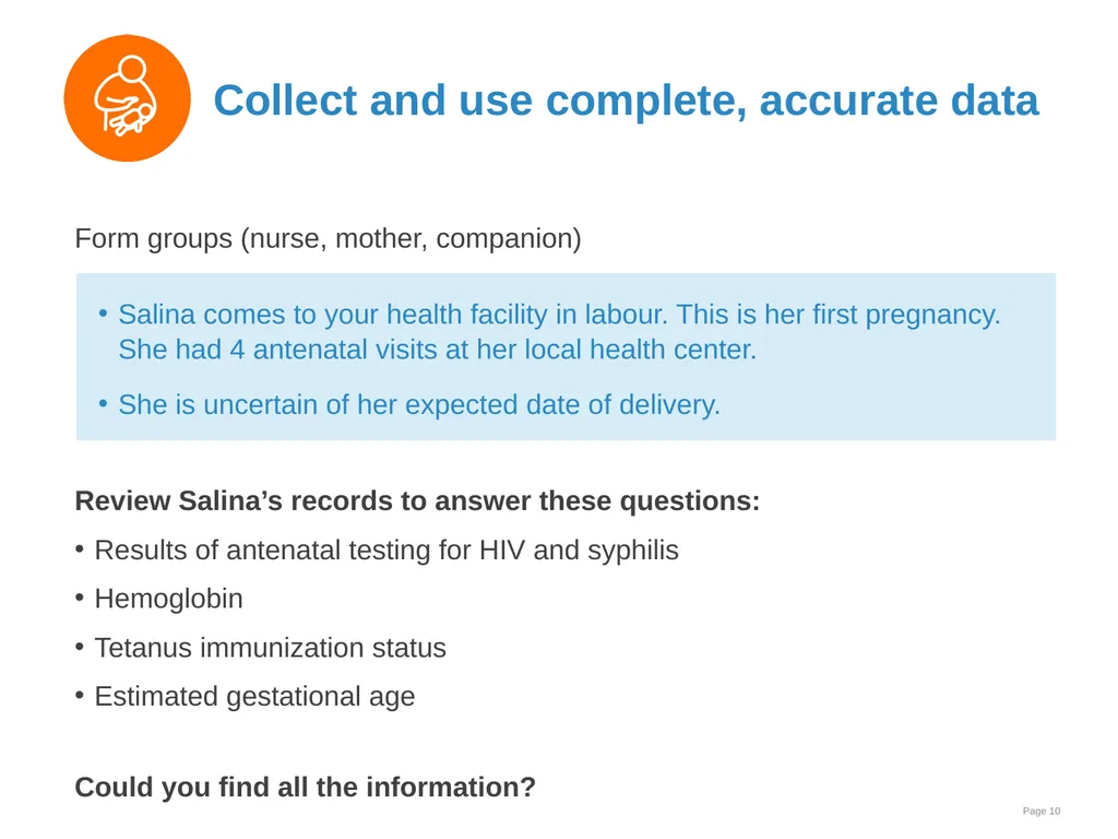 Data collection and use Goal and learning outcomes - slide 10 of 42