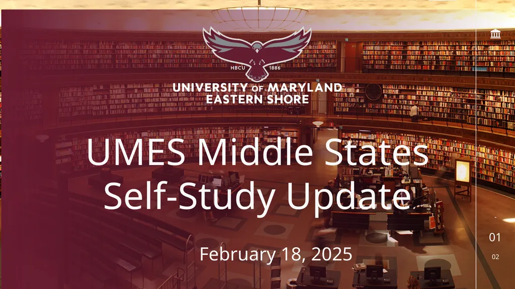01 02 - UMES Middle States Self-Study Update - slide 1 of 20