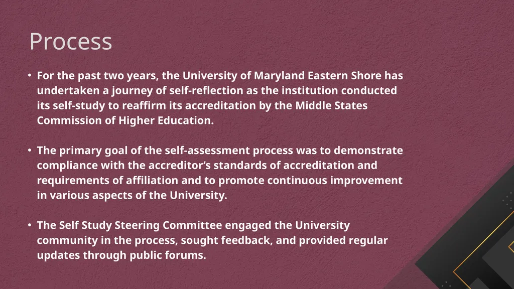01 02 - UMES Middle States Self-Study Update - slide 6 of 20
