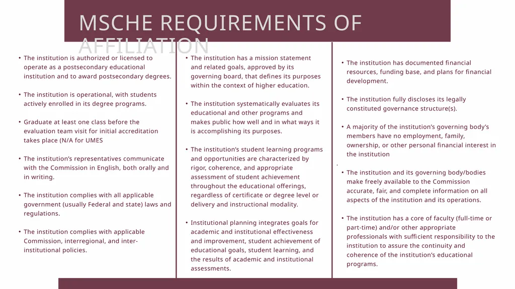 01 02 - UMES Middle States Self-Study Update - slide 4 of 20
