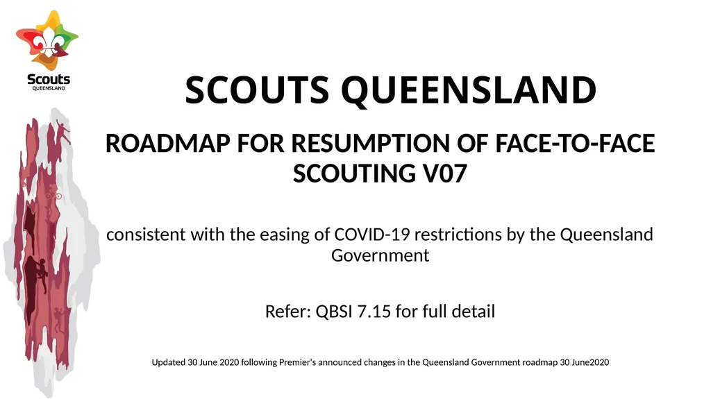 SCOUTS QUEENSLAND ROADMAP FOR RESUMPTION OF - slide 1 of 8