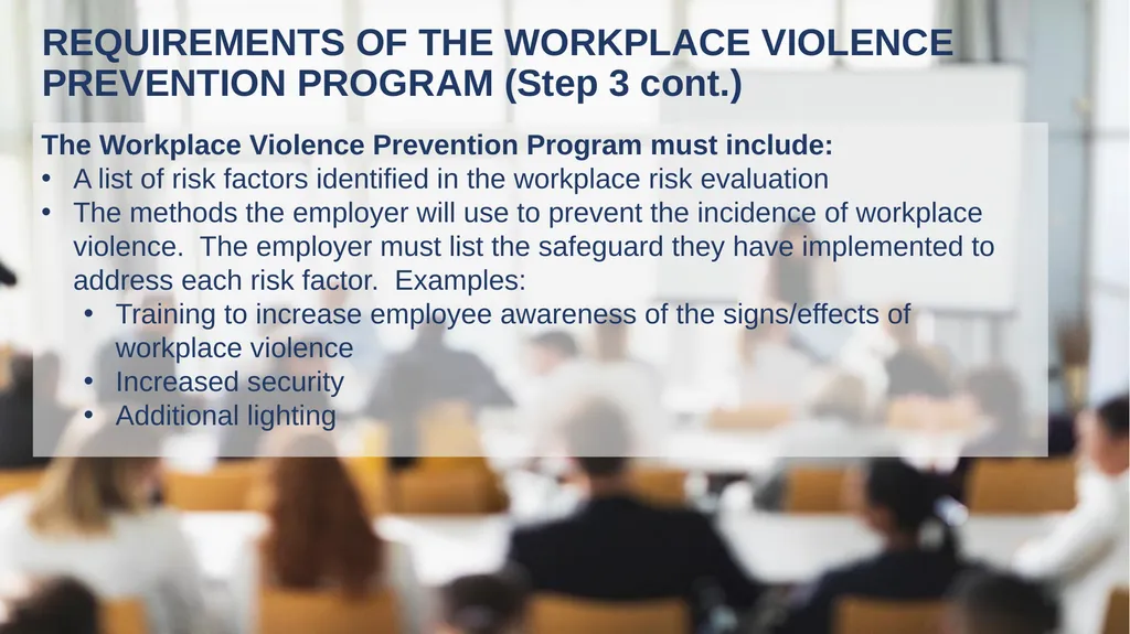 WORKPLACE VIOLENCE PREVENTION REGULATIONS EMPLOYER - slide 9 of 22