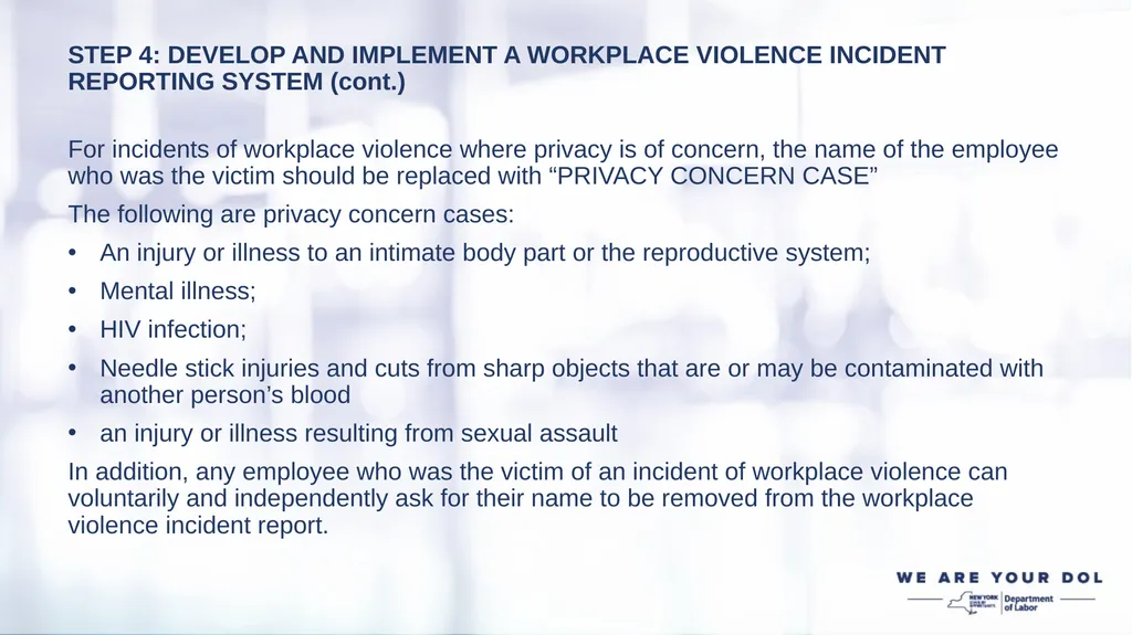 WORKPLACE VIOLENCE PREVENTION REGULATIONS EMPLOYER - slide 13 of 22
