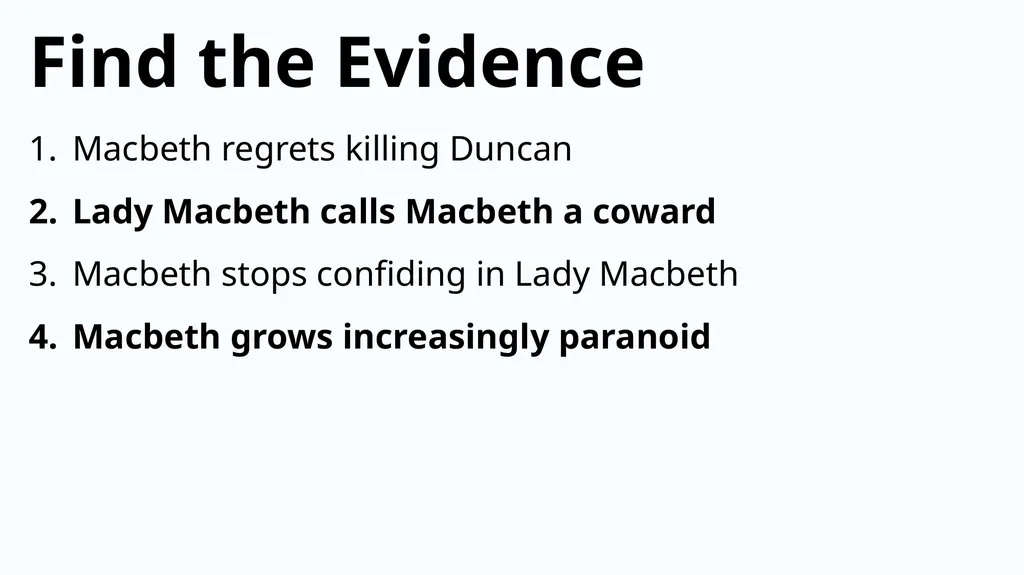 Mixed Starters on Macbeth Write Down What You Know - slide 13 of 17