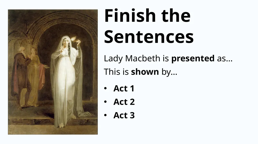 Mixed Starters on Macbeth Write Down What You Know - slide 16 of 17