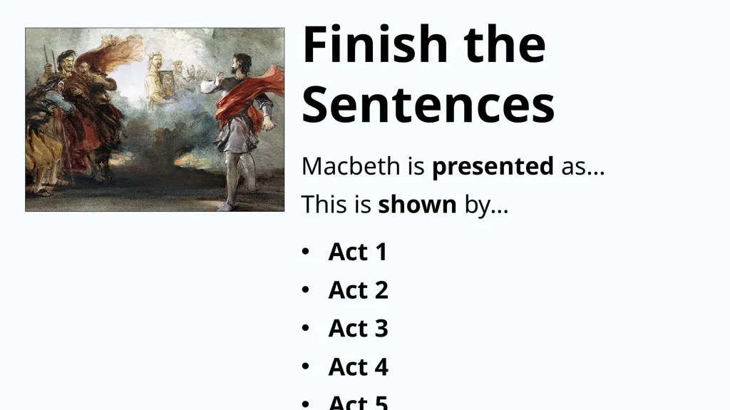 Mixed Starters on Macbeth Write Down What You Know - slide 17 of 17